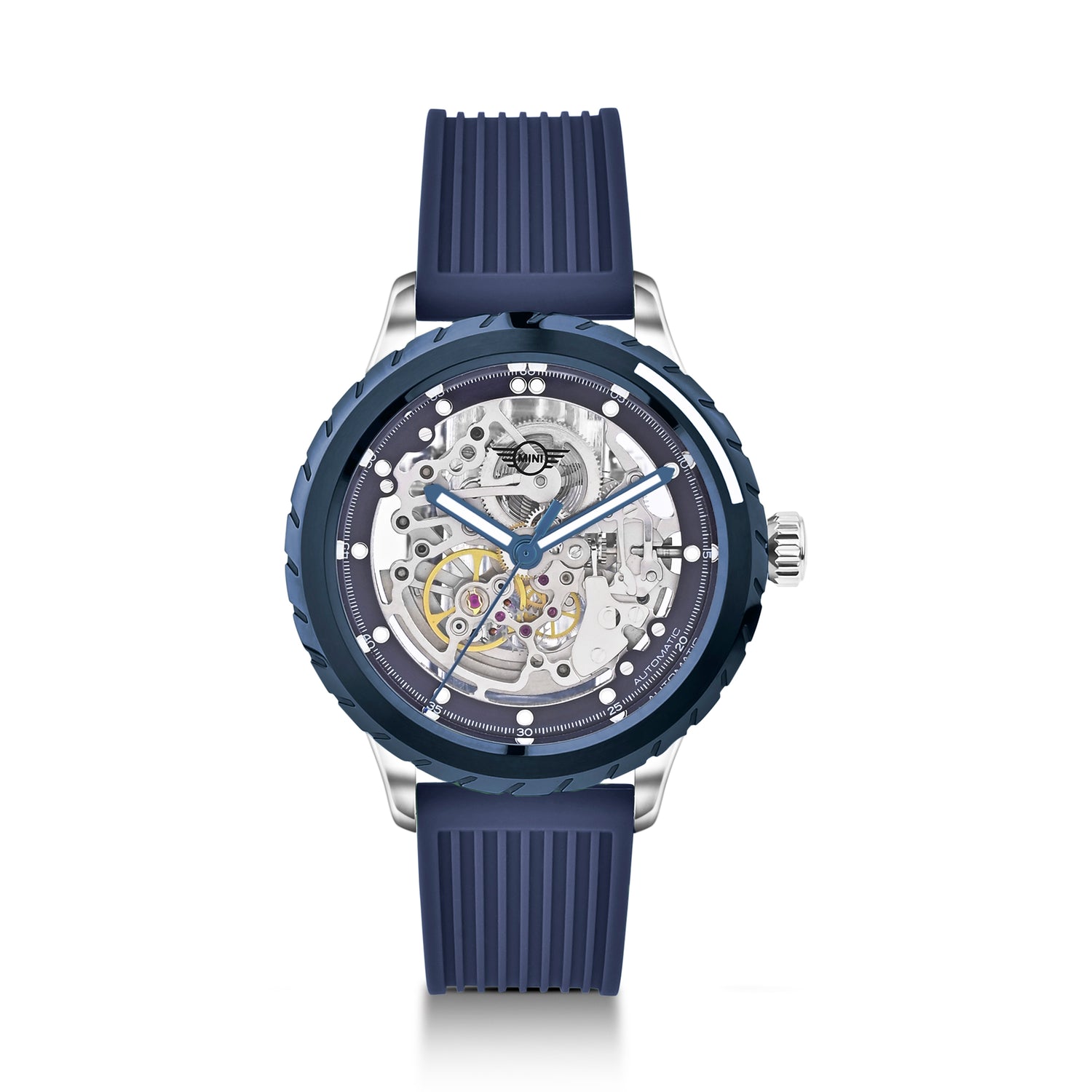 Skeleton Wheel Dial (Silicon Strap) - Blue