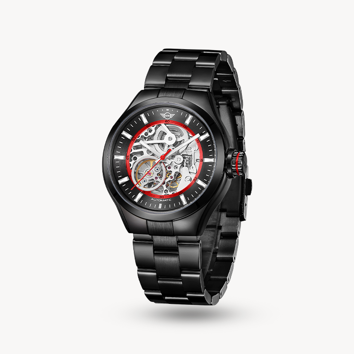 Skeleton (Steel Bracelet) - Black&Red